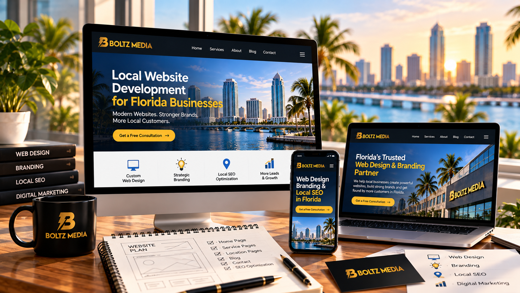 Local business website development Florida for web design, branding, and Local SEO